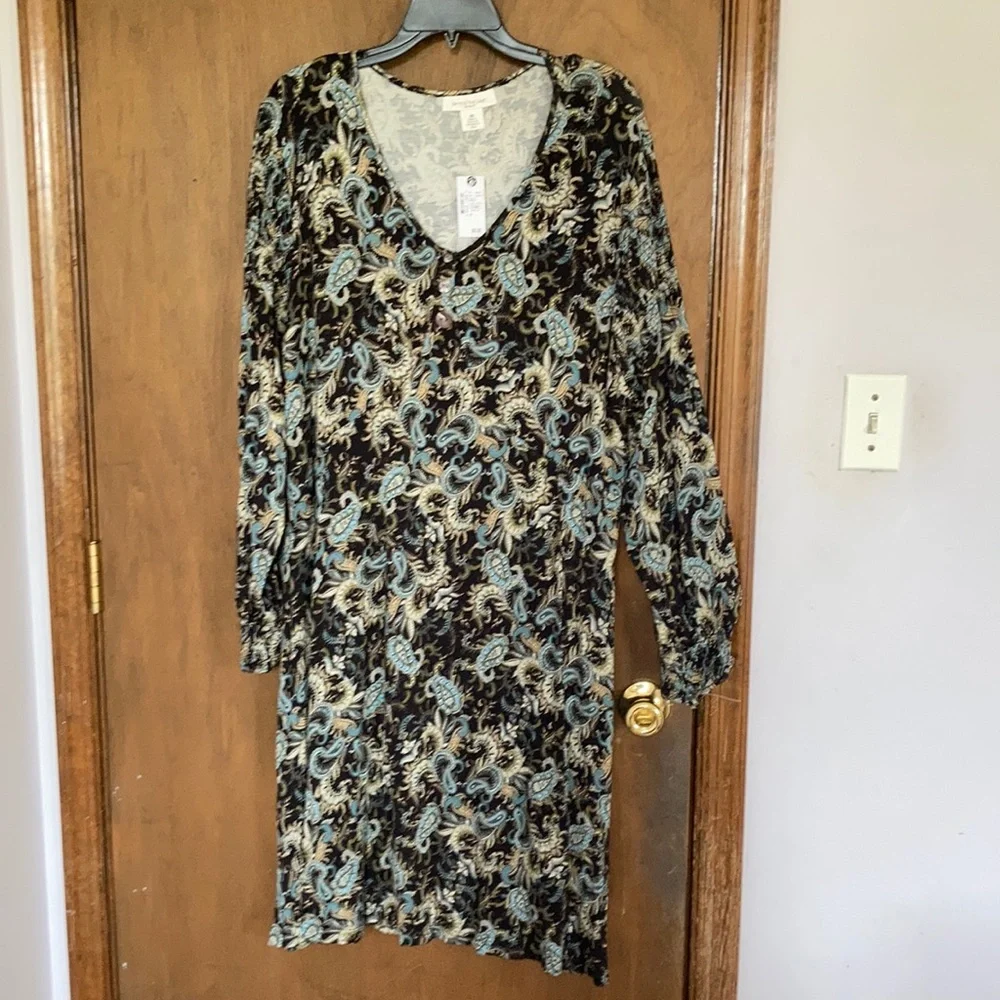 Relisted Skyes the Limit floral print smock detail dress soft w stretch boho 3X - Picture 4 of 17